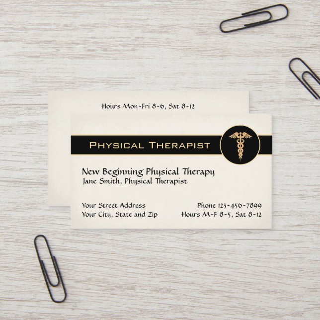 Cartão De Visita Physical Therapist Therapy Business Cards (Frente/Verso In Situ)