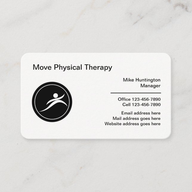 Cartão De Visita Physical Therapy Medical Logo Template (Frente)