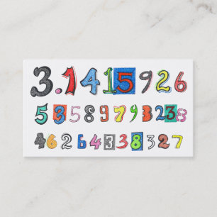 Cartão De Visita Pi colorido calculado