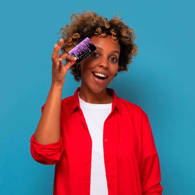 Cartão De Visita Pia-rosa-quente da beleza do cabeleireiro profissi (Professional Hairdresser Beauty Salon Hot Pink Business Card)