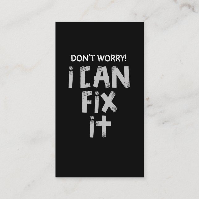 Cartão De Visita Piada De Fita Engraçada De Duto Preguiçoso Marido  (Frente)