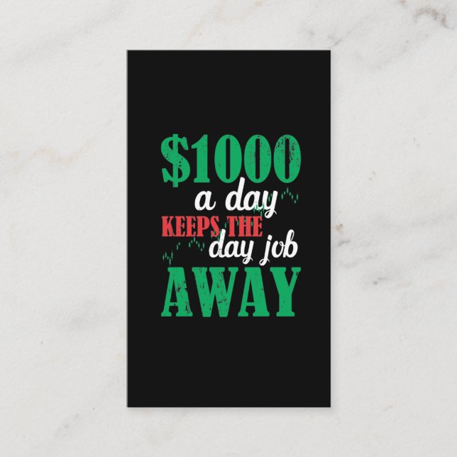 Cartão De Visita Piada do investidor no mercado bolsista (Frente)