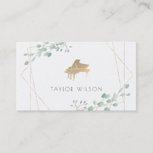 Cartão De Visita pianista de quadro verde