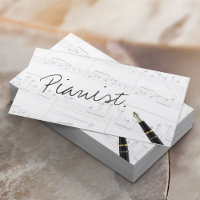 Cartão de visita Pianista de Script de Escrita Man