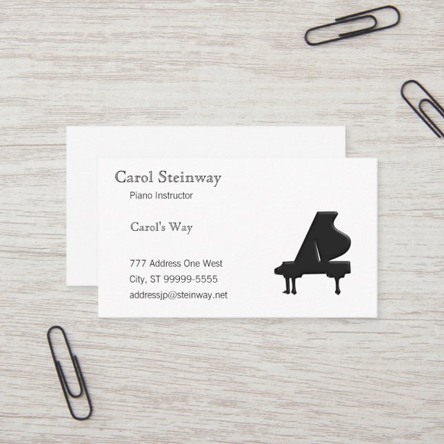 Cartão De Visita Piano (Frente/Verso In Situ)