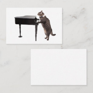 Cartão De Visita Piano de Reprodução de Gato