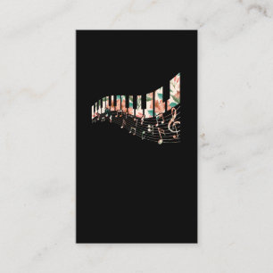 Cartão De Visita Piano Keys Flower Keyboard Player Music Professor