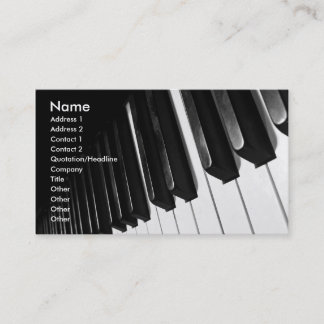 Cartão De Visita Piano Keys para pianista