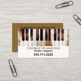 Cartão De Visita Piano Keys Pianist Watercolor Art