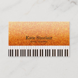 Cartão De Visita Piano Keys, Professor de Música Elegante