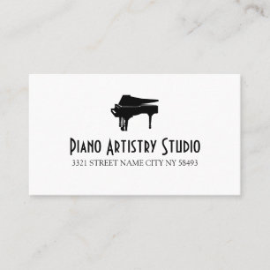 Cartão De Visita Piano Lessons Instrutor Music Studio Business Ca