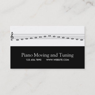 Cartão De Visita Piano Moving and Tuning Movers Music Repair