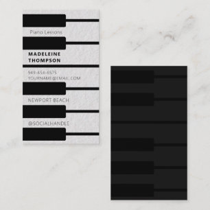 Cartão De Visita Piano Pianista Professor de Música Teclado Moderno