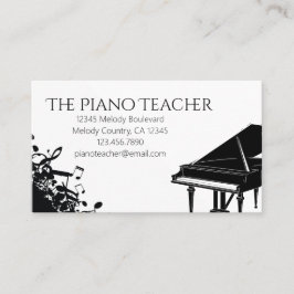 Cartão De Visita Piano Teacher Pianista Musical