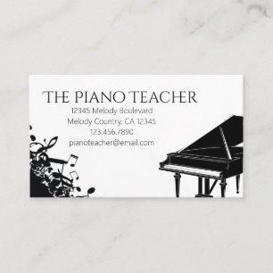 Cartão De Visita Piano Teacher Pianista Musical