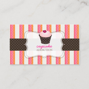 Cartão De Visita PicDezines desativar fundo/cupcake+faixas