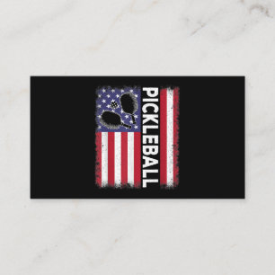 Cartão De Visita Pickleball American Flag Engraçado Pickleball Vi