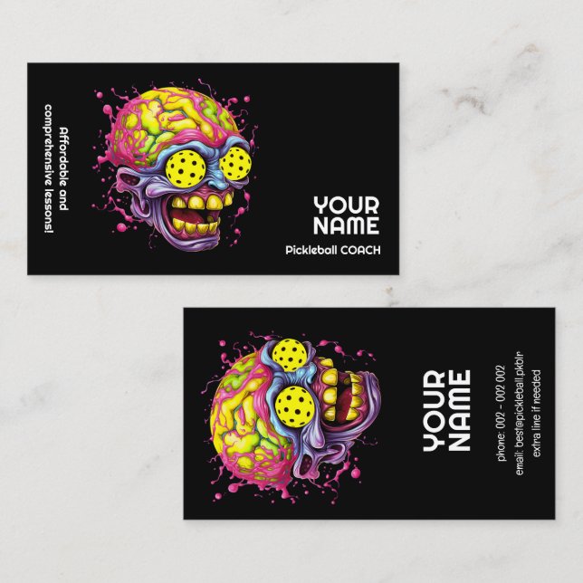 Cartão De Visita Pickleball Junkie - Picleball engraçado (Frente/Verso)