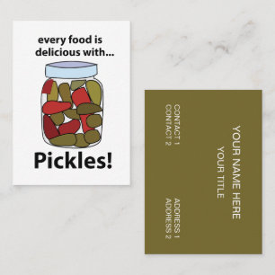 Cartão De Visita Picles Todo Comida é Delicioso Com Picles 
