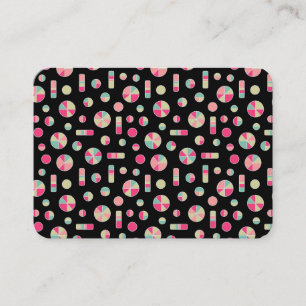 Cartão De Visita Pie Circles and Bar Pattern 271019v1 - Black (Círc