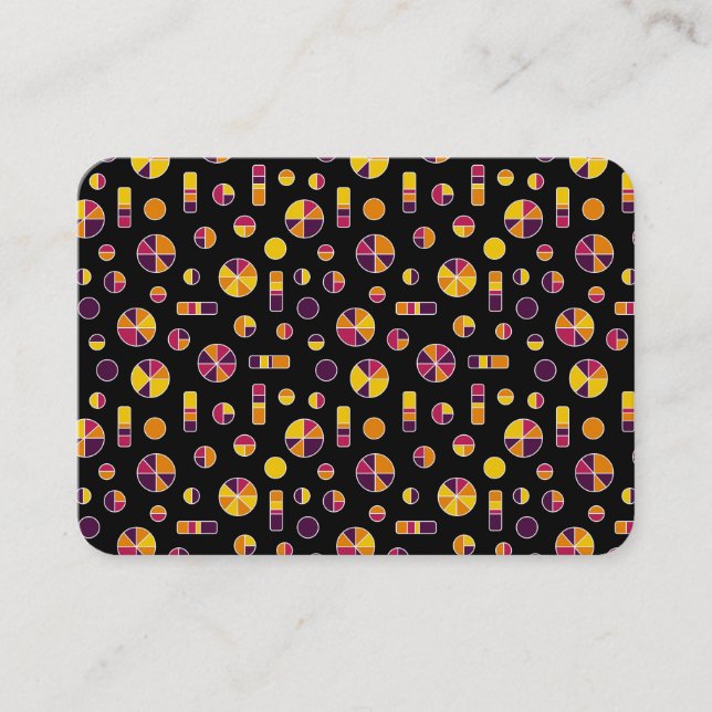 Cartão De Visita Pie Circles and Bar Pattern 271019v2 - Black (Frente)