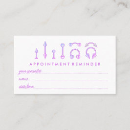 Cartão De Visita Piercing de Compromisso de Joias Roxas Rosa