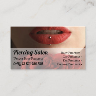 Cartão De Visita Piercing de Lábios de Joias de Silver Sterling El