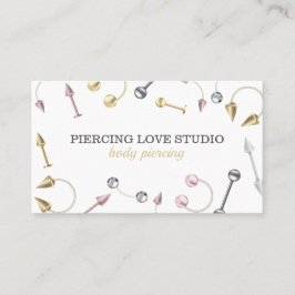 Cartão De Visita Piercings de Joias do Corpo Silver Dourado rosa