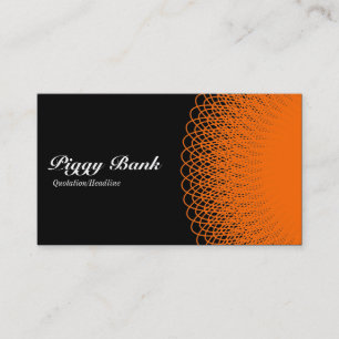 Cartão De Visita Piggy Bank - Laranja em Preto