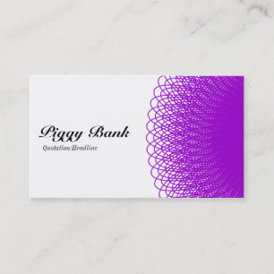 Cartão De Visita Piggy Bank - Roxo e Branco