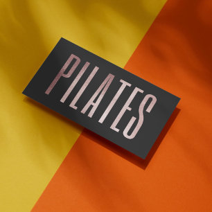 Cartão De Visita Pilates Brilho em Rose Gold