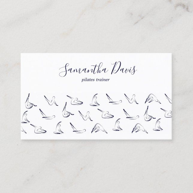Cartão De Visita Pilates Instructor Pilates trainer Business Card (Frente)