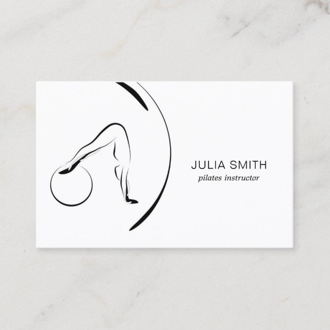 Cartão De Visita Pilates Instrutor Pilates Possui com Pilates Ball (Frente)
