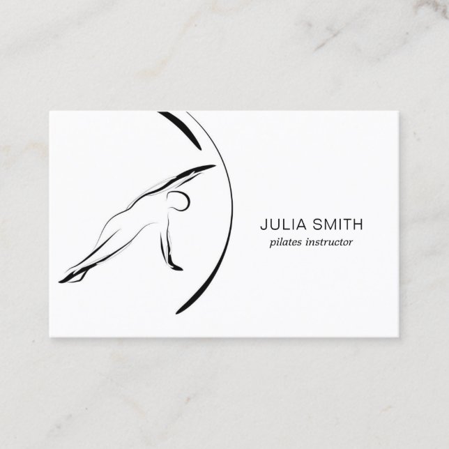 Cartão De Visita Pilates Instrutor Pilates Possui Dois Pretos Later (Frente)