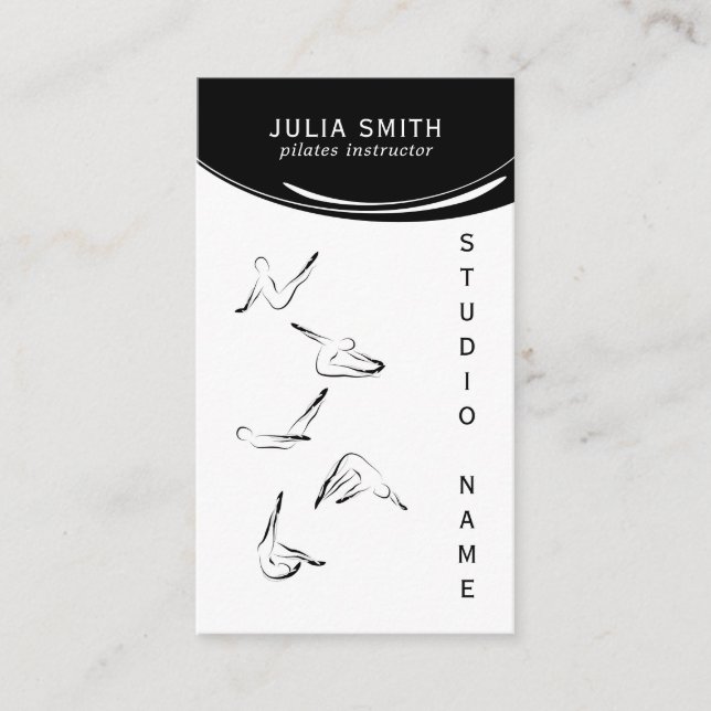Cartão De Visita Pilates Instrutor Pilates Possui Pilatos de Abstra (Frente)