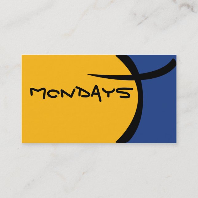 Cartão De Visita Pilha dos desenhos animados - azul e amarelo (Frente)