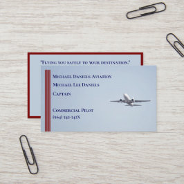 Cartão De Visita Piloto Capitão Avião Comercial Red Strips