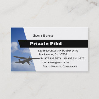 Cartão De Visita Piloto de aviação