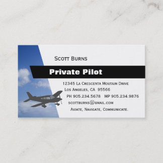 Cartão De Visita Piloto de aviação
