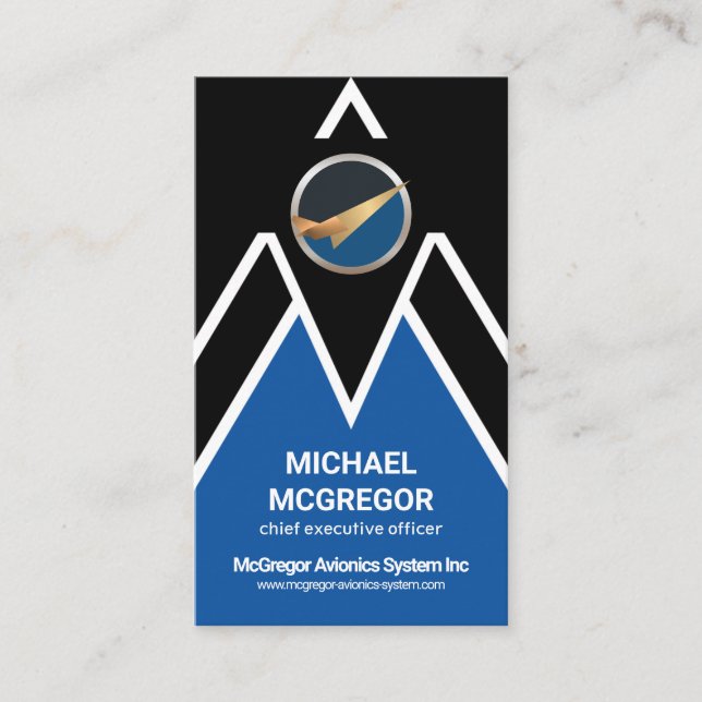 Cartão De Visita Piloto de avião com jato futurístico (Frente)