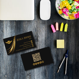 Cartão De Visita Piloto de código de QR profissional moderno mínimo