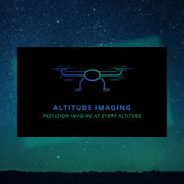 Cartão De Visita Piloto de empresa Drone UAV Fotografia Preta