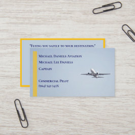 Cartão De Visita Piloto do Capitão Avião Comercial de Stripes Amare