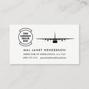 Cartão De Visita Piloto do profissional do remendo C-130 Hercules