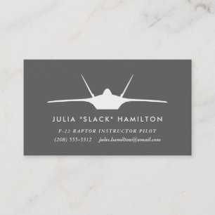 Cartão De Visita Piloto do raptor F-22