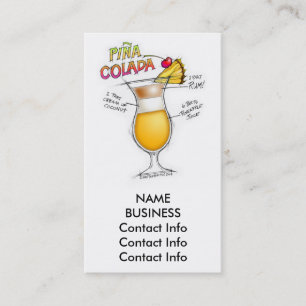 CARTÃO DE VISITA PINA COLADA RECIPE COCKTAIL ART
