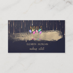 Cartão De Visita Pincel de Pincel Ouro Elegante Pincel Pincel Pince