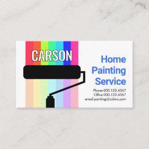 Cartão De Visita Pincel de Rolo Pintura Cores Coloridas