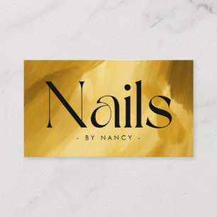 Cartão De Visita Pincel Dourado do Artista das Unhas
