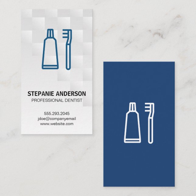 Cartão De Visita Pincel e Colar Dente | Dental (Frente/Verso)
